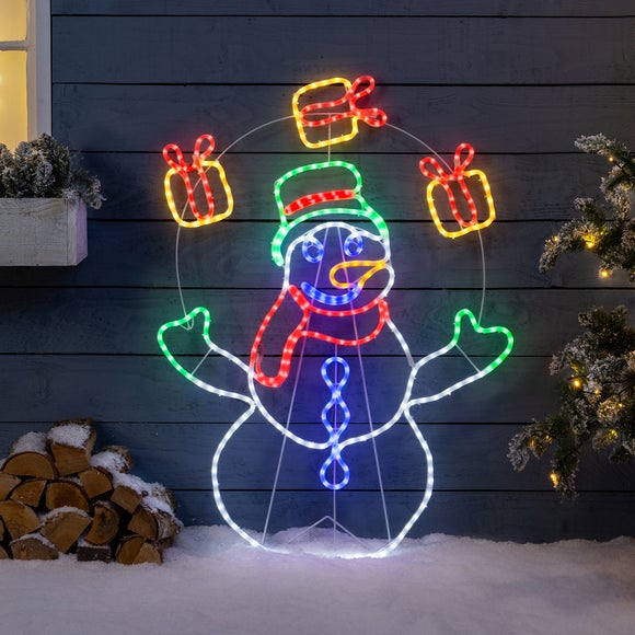 Juggling Snowman LED Rope Light