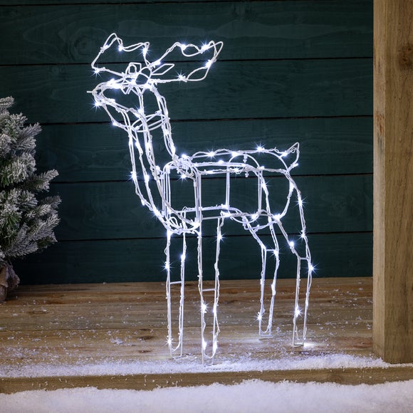 Wire LED Light Up Standing Reindeer