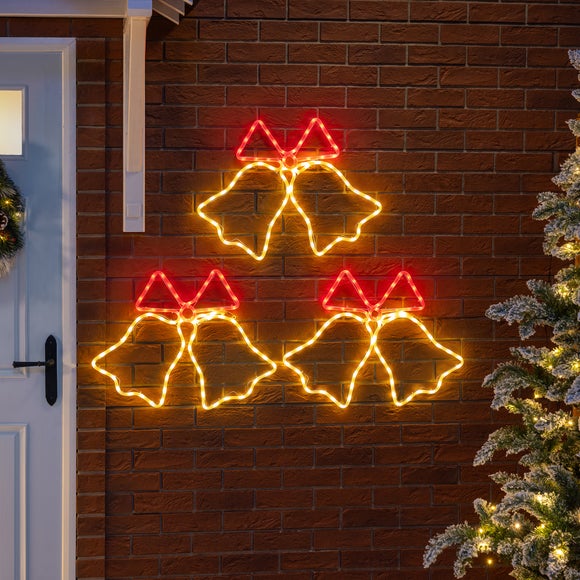 3 Flashing Bells LED Rope Light