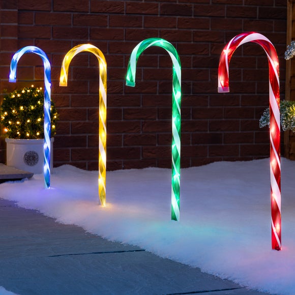 Set of 4 LED Light Up Candy Canes