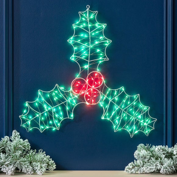 Micro LED Light Up Holly Leaf