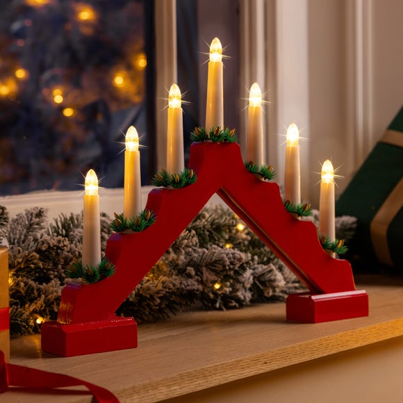 LED Light Up Wooden Candle Bridge