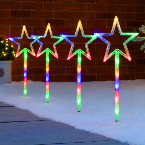 View Set Of 4 Star Led Path Lights View Set Of 4 Star Led Path Lights