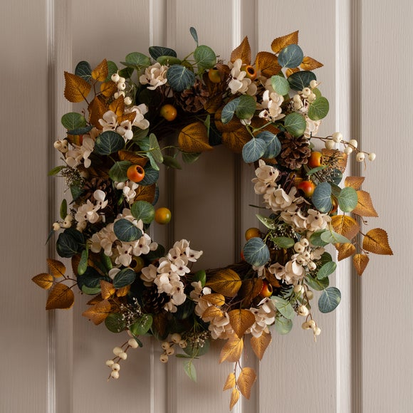 Artificial Hydrangea and Foliage Wreath
