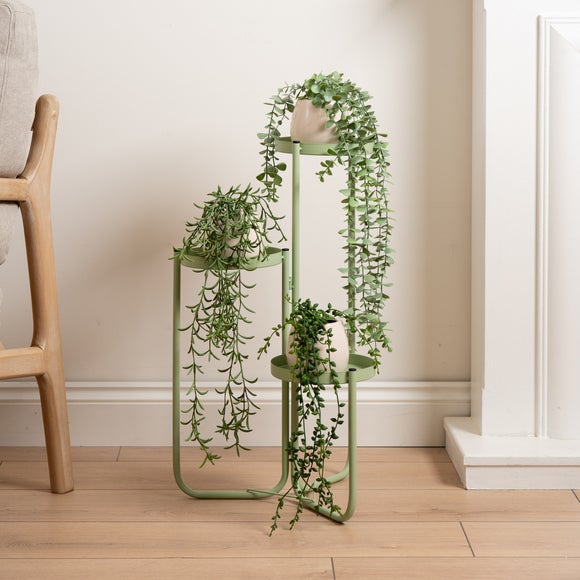 Set of 3 Trailing Plants in Beige Ceramic Pots