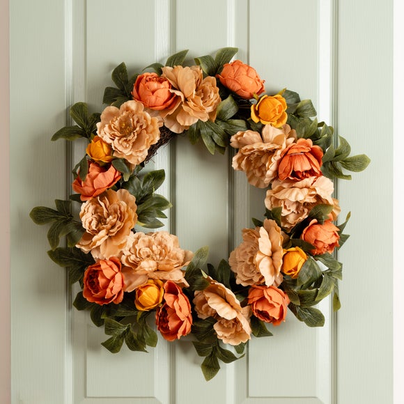 Artificial Autumnal Flower Wreath