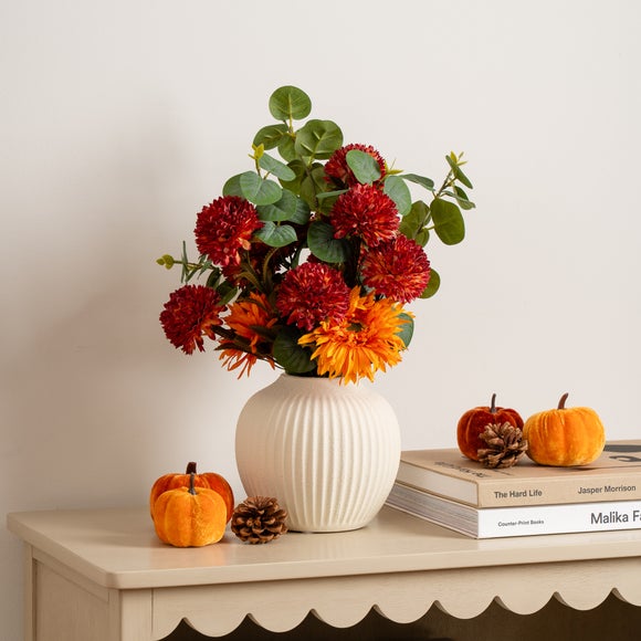 Chrysanthemum and Eucalyptus Arrangement