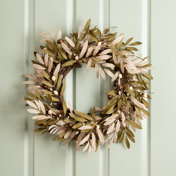 Artificial Olive and Cone Wreath