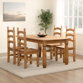 Corona Dining Table with 4 Dining Chairs