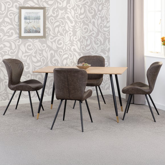 Hamilton & Quebec 4 Seater Dining Table with 4 Dining Chairs