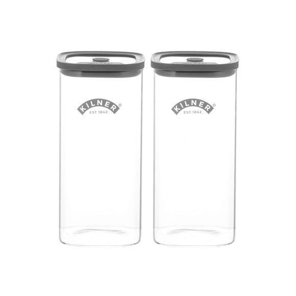 Kilner Fresh Set of 2 Square Storage Jars