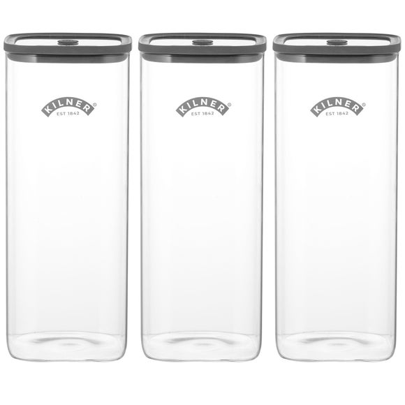 Kilner Fresh Set of 3 Square Storage Jars
