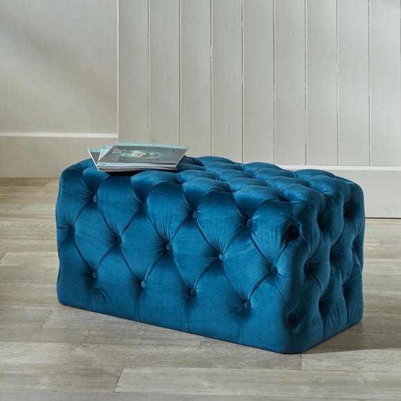Return - Seraphina Velvet Buttoned Footstool