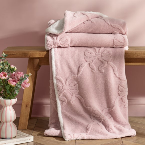 Carved Bow Throw Blanket 130cm x 170cm