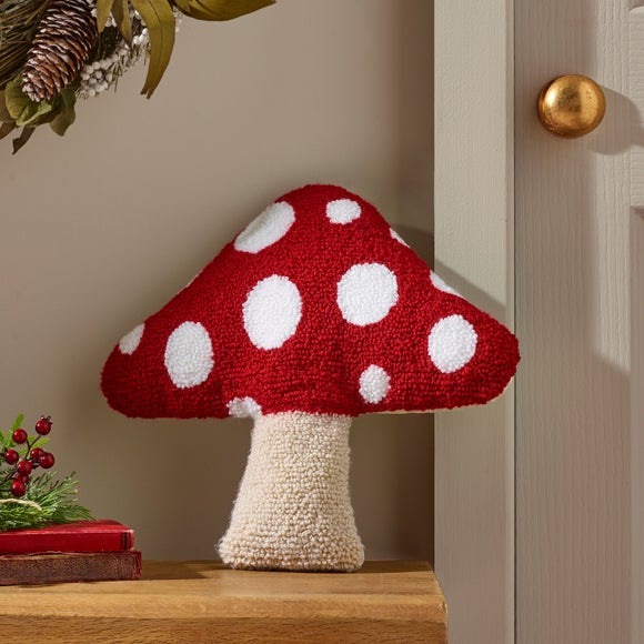 Woodland Mushroom Crochet 3D Cushion