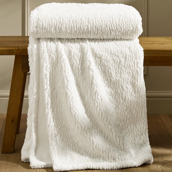 Textured Wave Fur Throw Blanket 150cm x 200cm