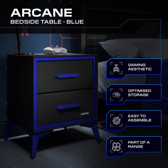 Photo 2 of X Rocker Arcane 2 Drawer Bedside Table Photo 2 of X Rocker Arcane 2 Drawer Bedside Table