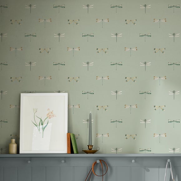 Sophie Allport Watercolour Dragonfly Wallpaper