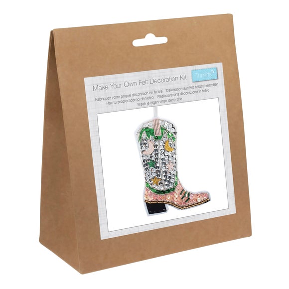 Trimits Felt Sequin Cowboy Boot Craft Kit