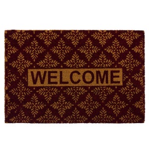 Cedar And Sage Modern Ikat Patterned Welcome Coir Coir Doormat