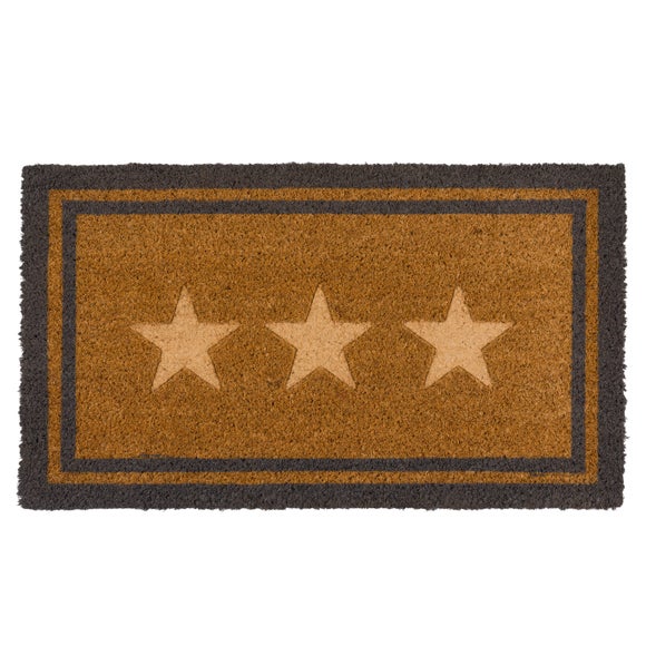 Cedar and Sage Triple Star Border Coir Doormat