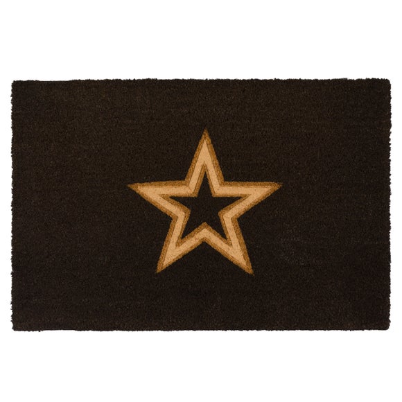 Cedar and Sage Single Star Cut Out Coir Doormat