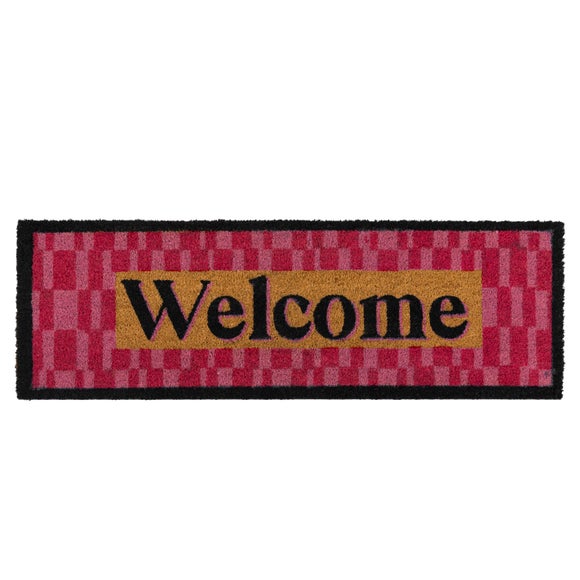 Cedar and Sage Welcome Two Tone Tile Print Coir Doormat