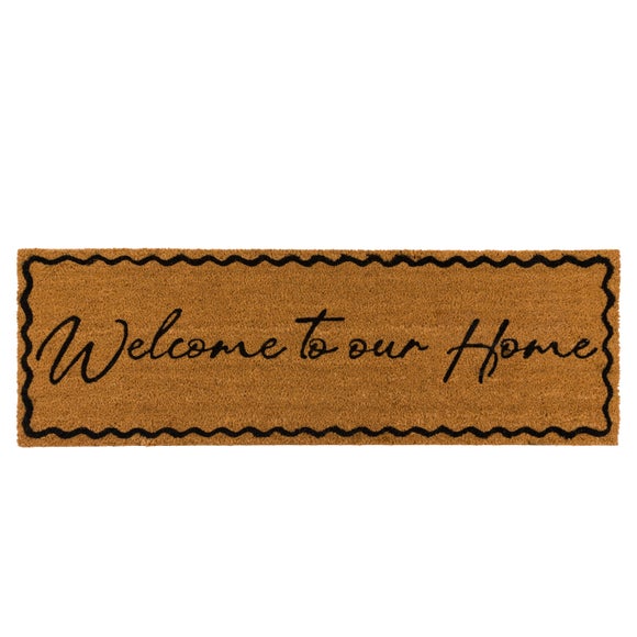 Cedar and Sage Simple Script Welcome to Our Home Coir Doormat