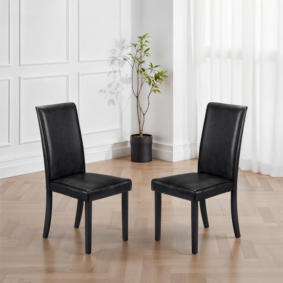 Return - Hudson Set Of 2 Dining Chairs, Faux Leather