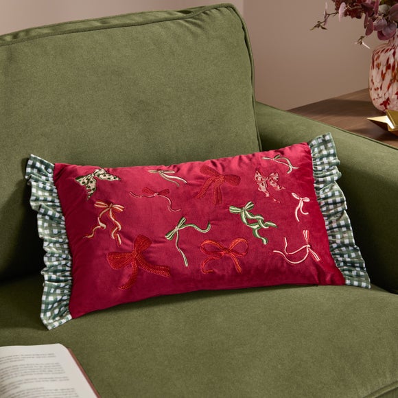 Furn. Ditsy Bows Rectangle Cushion