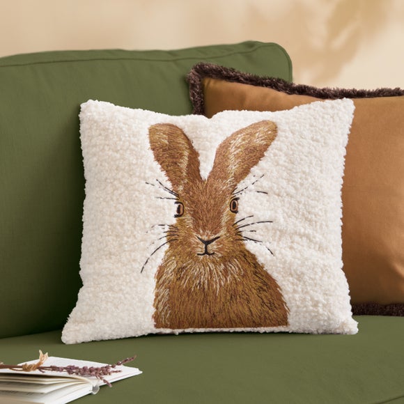 Evans Lichfield Boucle Hare Square Cushion