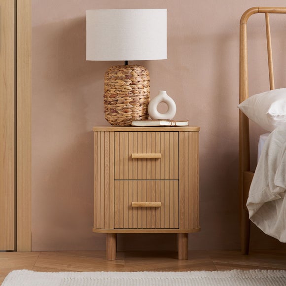Axel 2 Drawer Fluted Bedside Table