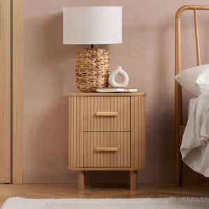 Axel 2 Drawer Fluted Bedside Table