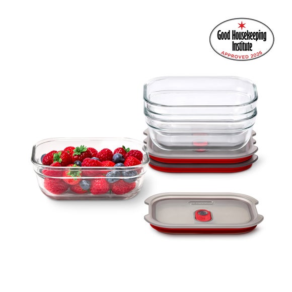 Black and Blum Set of 3 Glass Food Boxes