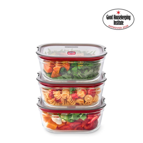 Black and Blum Set of 3 Glass Food Boxes