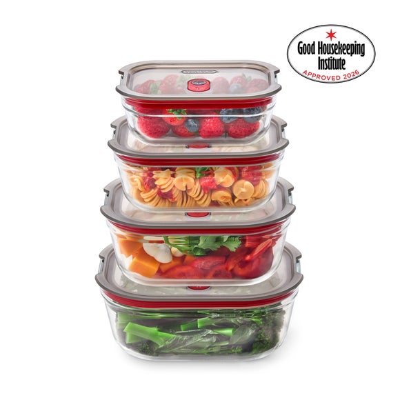 Black and Blum Set of 4 Mixed Glass Food Boxes