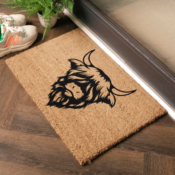 Artsy Mats Highland Cow Coir Doormat