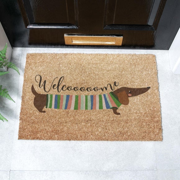 Artsy Mats Welcome Sausage Dog Coir Doormat