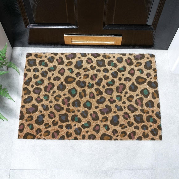 View Artsy Mats Multicoloured Leopard Print Coir Doormat View Artsy Mats Multicoloured Leopard Print Coir Doormat