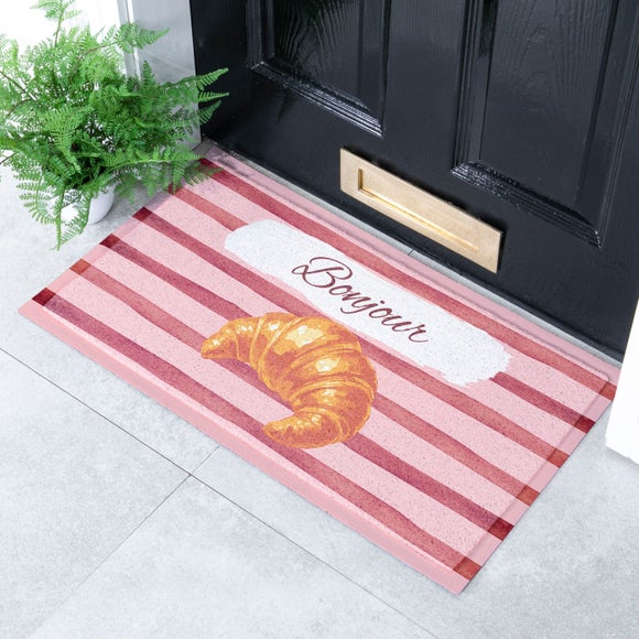 Artsy Mats Croissant Bonjour Indoor Outdoor Doormat