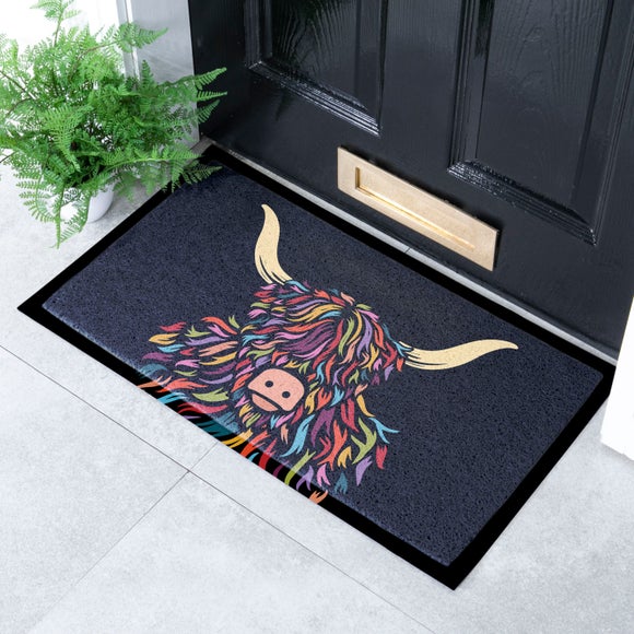 Artsy Mats Highland Cow Colour Indoor Outdoor Doormat