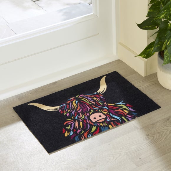Artsy Mats Highland Cow Indoor Washable Doormat