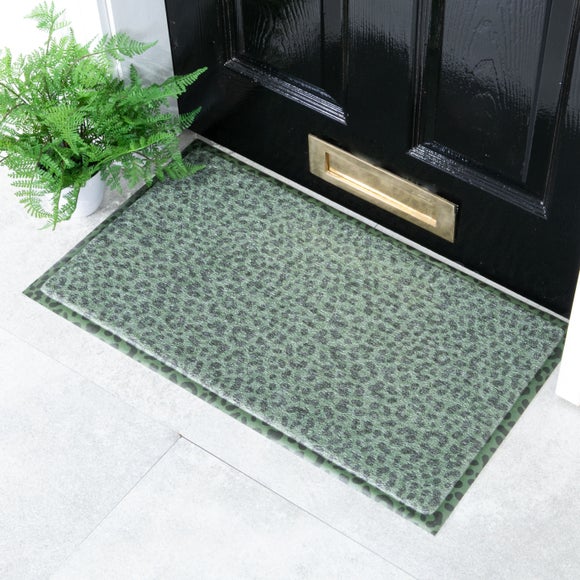 Artsy Mats Green Leopard Indoor Outdoor Doormat