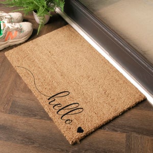 Artsy Mats Hello Scribble Heart Coir Doormat