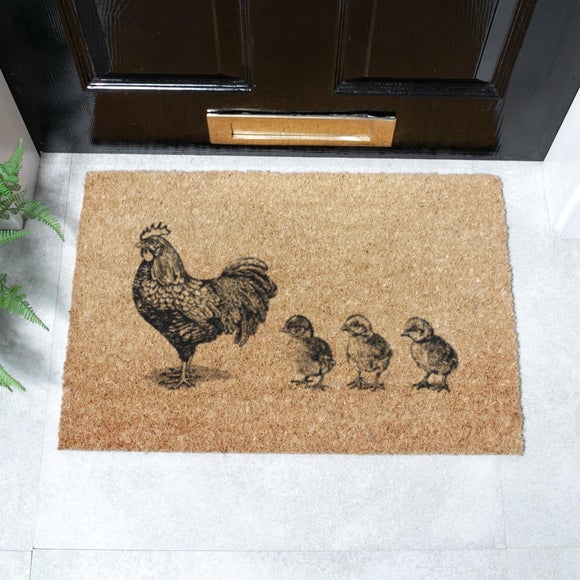 Artsy Mats Chickens and Chicks Coir Doormat