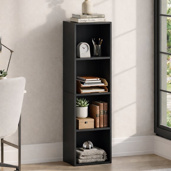 Return - Oxford 4 Tier Cube Bookcase, Black