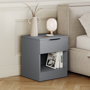 Return - Hayes 1 Drawer Bedside Table- Grey