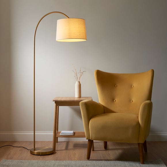 Return - Vogue Carlson Mid Century Arc Floor Lamp, Gold