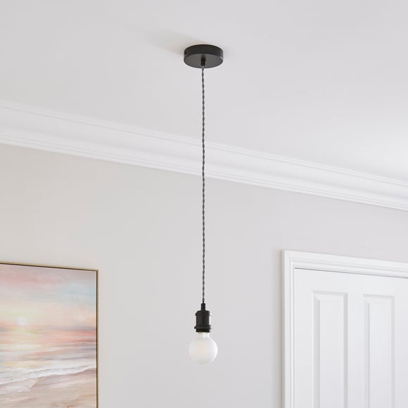 Return - Charlie Herringbone Adjustable Pendant Flex Ceiling Light Cable, Black