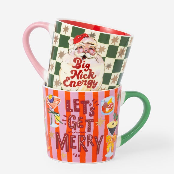 Eleanor Bowmer Set of 2 Big Nick Energy & Sunny Side Up Mug Set